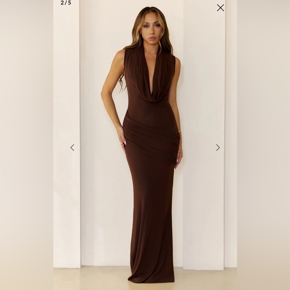 Hello Molly Vanity Nights Maxi Dress Chocolate